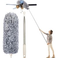1 Staubwedel, Mikrofaser-Staubwedel mit Edelstahlgriff, ausziehbarer 30-100-Feder-Staubwedel zum Reinigen von Deckenventilatoren, Jalousien, 1 Staubwedel, Mikrofaser-Staubwedel mit Edelstahlgriff, ausziehbarer 30-100-Feder-Staubwedel zum Reinigen von Deckenventilatoren, Jalousien, von LINGHHANG