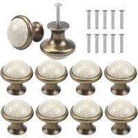 10 Stück Keramik-Tür-/Schubladengriffe, 34 mm runde Schubladenknöpfe, Vintage-Möbelknöpfe, Türknöpfe, Möbelgriffe für Schränke a von LINGHHANG