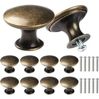 10 Stück Vintage Retro Runde Schubladengriffe Griffe Metall Halbkreis Schranktür Schrank Schubladengriffe Antik Bronze von LINGHHANG