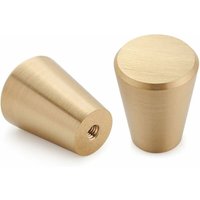 10er-Pack Möbelgriffe aus gebürstetem Messing (konisch), goldene Schubladenknöpfe für Schränke, Kleiderschränke, Badezimmer und Küchen von LINGHHANG