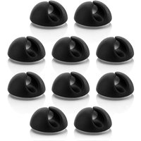 Linghhang - 10x Kabelclips Kabelmanagement Kabelfixierung Kabelorganizer für Kabel bis 8mm Kabelclips Kabelbefestigung Kabelmanagement Schwarz von LINGHHANG