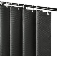Linghhang - 12 Haken 180 x 180 cm, Anti-Schimmel-Duschvorhang, wasserdichter und waschbarer Stoff, dicker kleiner dunkelgrauer von LINGHHANG