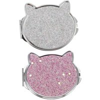 Linghhang - 2-teiliger faltbarer Kosmetikspiegel, faltbarer Schminkspiegel, Taschenspiegel für Damen, tragbarer Schminkspiegel, doppelseitiger von LINGHHANG
