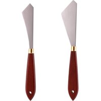 2-teiliges Farbmischschaber-Spachtel-Palettenmesser-Set aus Edelstahl für Öl- und Acrylmalerei 2-teiliges Farbmischschaber-Spachtel-Palettenmesser-Set aus Edelstahl für Öl- und Acrylmalerei von LINGHHANG