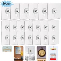 Linghhang - 20er-Pack selbstklebende Aufhänger ohne Bohren, selbstklebende Rahmenmontagehaken zum Aufhängen von Bilderrahmen, Wanddekoration, ohne Linghhang - 20er-Pack selbstklebende Aufhänger ohne Bohren, selbstklebende Rahmenmontagehaken zum Aufhängen von Bilderrahmen, Wanddekoration, ohne von LINGHHANG