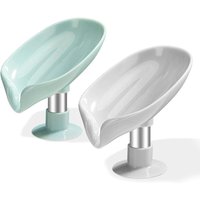 2er-Pack Seifenhalter mit Saugnapf, Seifenschale für die Dusche, Schwammhalter für die Küchenspüle, Seifenschale mit Abfluss, leicht zu reinigen, von LINGHHANG
