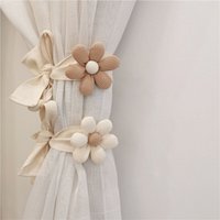 2er-Pack handgefertigte Vorhang-Raffhalter aus Seil als Dekoration für das Home-Office (Blumen) von LINGHHANG
