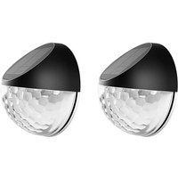 2er Pack led Solarleuchten Außen Wandlampe IP65 Wasserdicht Dekorative Wandbeleuchtung Warmweißes Licht, Zaunlampe Wand Terrasse von LINGHHANG