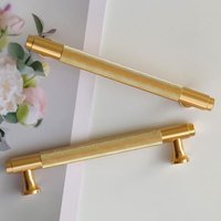 2er-Pack moderne goldene Schrankgriffe, 128 mm Lochabstand, Vintage-Küchentürgriffe für Küchenschränke, Kommoden von LINGHHANG