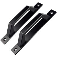Linghhang - 2er Set D-Türgriffe für Gartentore aus Holz, schwarz, 200 mm von LINGHHANG