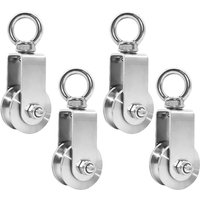 4 Stück 34 mm Umlenkrolle mit Kugellager, Heberolle, Tragkraft 250 kg, Edelstahl-Kabelrolle für Seil-Fitness (4 Stück, 34 mm) von LINGHHANG