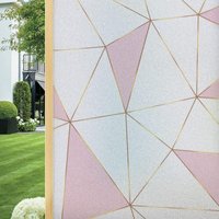 45 x 200 cm) Blickdichte Fensterfolie – Milchglasfolie – Rosa – Statisch haftender Aufkleber ohne Kleber – Wiederverwendbar – Geeignet für von LINGHHANG