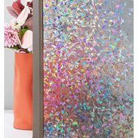 Linghhang - 45x200cm) 3D-Dekorfolie für Fenster – Mehrfarbig – Blickdicht – Selbstklebend – Regenbogeneffekt – Transparent, Zerbrochenes Glas von LINGHHANG