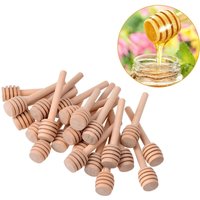 Linghhang - 48 Stück Mini-Honiglöffel aus Holz für Küche und Esszimmer, 3 Zoll, Marmeladenstäbchen von LINGHHANG
