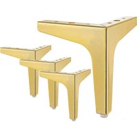 4x Möbelbeine Bett 15cm Gold Füße für Sofa Schrank Modern mit Schrauben von LINGHHANG