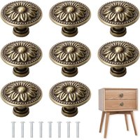 8 Stück einfacher antiker Griff im europäischen Stil, Durchmesser 30 mm, Schrankgriff im Retro-Bronze-Stil, geeignet für Schränke, Kleiderschränke, 8 Stück einfacher antiker Griff im europäischen Stil, Durchmesser 30 mm, Schrankgriff im Retro-Bronze-Stil, geeignet für Schränke, Kleiderschränke, von LINGHHANG