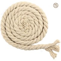 8 mm x 65,5 Fuß, 3-strängiges geflochtenes Baumwollseil für Bastelstrickgarn (15 Beige) von LINGHHANG