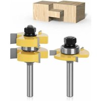 Linghhang - 8mm Schaft Matched Nut und Feder Router Bit Set 3 Zähne t Form Holz Cutter Schneiden Holzbearbeitung Werkzeug von LINGHHANG
