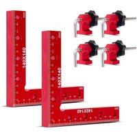 90-Grad-Winkelklemme, Set mit 2 L-Positionierungsklammern, 140 mm x 140 mm Aluminium-Zimmermannsklemme, für Schränke, Bilderrahmen, Schubladen, Box von LINGHHANG