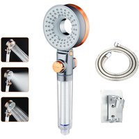 Linghhang - Antikalk- und wassersparende Handbrause mit Filter, 3 Strahlarten, mit Schlauch und Halterung von LINGHHANG