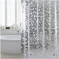 Linghhang - Dusche 180 x 180 cm, eva Duschvorhang Anti-Schimmel Wasserdicht Kieselsteine mit 12 Rostschutzhaken, Halbtransparenter Badezimmervorhang von LINGHHANG