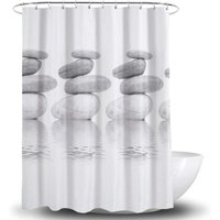 Linghhang - Duschvorhang - Antibakteriell - Schimmel- und wasserabweisend - Polyester - 180 x 180 cm - Grau - Pebble (grau) von LINGHHANG