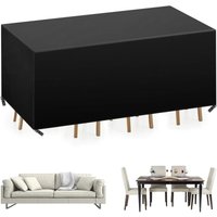 Gartenmöbel-Abdeckung, strapazierfähiges 420D-Oxford-Gewebe, wasserdichte Gartentisch-Abdeckung, 213 x 132 x 72 cm, Schwarz von LINGHHANG