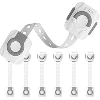 Linghhang - Grau Weiß 6 Stück Baby Sicherheitsschloss, Kinder/Baby Schranksicherung, Kinder Fenstersicherung für Schrank, Schublade, Kühlschrank, von LINGHHANG