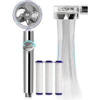 Linghhang - Handbrause (Silber), wassersparender Anti-Kalk-Duschkopf, Hochdruck-Propeller-Duschkopf, 3-stufiges Filtersystem mit 3 austauschbaren von LINGHHANG