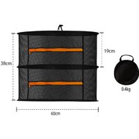Linghhang - Kräuter-Trockennetz, 2-lagig, 60 cm Durchmesser, zusammenklappbares Hänge-Trocknergestell mit Reißverschlüssen für Gemüse, Pflanzen, von LINGHHANG