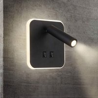 LED Nachttischleuchten Wandlampe Hotel Innenwandleuchten Bett Wandlampe Flur mit Schalter Schwarz 10W (Quadratisch) von LINGHHANG