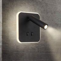 LED Nachttischleuchten Wandlampe Hotel Innenwandleuchten Bett Wandlampe Flur mit Schalter Schwarz 10W (Quadratisch) von LINGHHANG