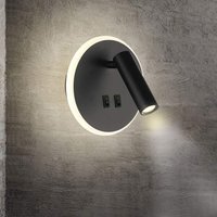 Led Nachttischleuchten Wandlampe Hotel Innenwandleuchten Bett Wandlampe Korridor mit Schalter Schwarz 10W (rund) von LINGHHANG