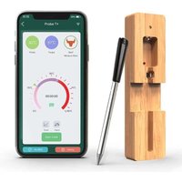 Linghhang - 1 Stück Bluetooth-Küchentemperaturfühler, 50 m, kabelloses Fleischthermometer mit Timer und Alarmfunktion, Anschluss, Küchenthermometer von LINGHHANG