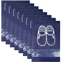 12er-Pack Reise-Schuhbeutel, atmungsaktive Reise-Schuhüberzüge, Organizer-Taschen, tragbar, staubdicht mit klarem Fenster (dunkelblau) von LINGHHANG