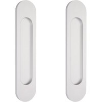 Linghhang - 2 Stück 15 cm silberne ovale Schiebetürgriffe selbstklebend, bündige Türgriffe aus Aluminium, für Schiebetüren im Scheunenstil, Fenster von LINGHHANG