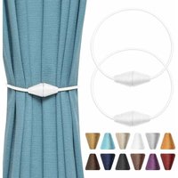 Linghhang - 2er-Pack (weiß) handgefertigte magnetische Vorhang-Raffhalter aus gewebtem Seil für dekorative Vorhänge, praktisch für Zuhause und Büro von LINGHHANG