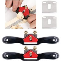 Linghhang - 2er-Pack 9-Zoll-verstellbarer Speichenhobel mit flacher Basis und Metallklinge für die Holzbearbeitung, 2 zusätzliche Klingen Linghhang - 2er-Pack 9-Zoll-verstellbarer Speichenhobel mit flacher Basis und Metallklinge für die Holzbearbeitung, 2 zusätzliche Klingen von LINGHHANG