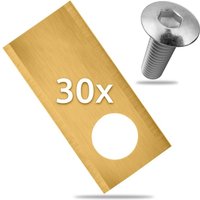 39,2 x 17,5 mm, Gold), 30 hochwertige Ersatzklingen – Mähklingen für Gartenmaschinen, passend für kompatible Rasenmähermodelle von LINGHHANG