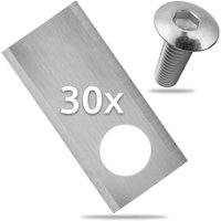 39,2 x 17,5 mm, Silber), 30 hochwertige Ersatzklingen – Mähklingen für Gartenmaschinen, passend für Compa-Rasenmähermodelle von LINGHHANG