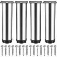 4 Stück – 50 x 200 mm, Möbelbeine aus Edelstahl, Tischbeine aus Metall, Schrankstützfüße, 10 mm höhenverstellbare Möbelfüße für Schlafsofa, von LINGHHANG