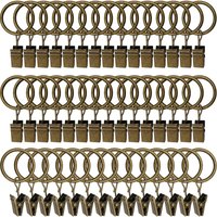 Linghhang - 45 Stück Vorhangringe mit Clips – Antik-Bronze, starke Vorhang-Clips, Spannstangen-Halterungshaken, dekorative Haken für von LINGHHANG