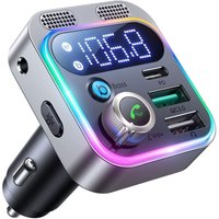 48-W-Bluetooth-Auto-FM-Transmitter, 【Bass und HiFi-Stereo】Bluetooth 5.3-Autoadapter, Bluetooth-Zigarettenanzünder-Freisprechanruf, Dual-Mikrofon, von LINGHHANG