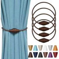 Linghhang - 4er-Pack handgefertigte magnetische Vorhang-Raffhalter in Kegelform, dekorativ und praktisch für Zuhause und Büro (Dunkelkaffee) von LINGHHANG