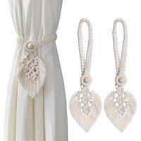 Linghhang - Beige) Vorhang-Raffhalter, 2 Stück, böhmisches Blatt-Vorhang-Halter, Vorhang-Zubehör, Dekoration für Wohnzimmer, Zuhause, Schlafzimmer, von LINGHHANG