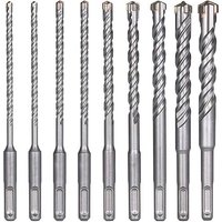 Linghhang - Betonbohrer, 9 Stück (5 mm – 16 x 160 mm), Fliesenbohrer, SDS-Plus-Elektrohammerbohrer für Bohrhammer, Kreuzbohrer für Beton, Ziegel, von LINGHHANG