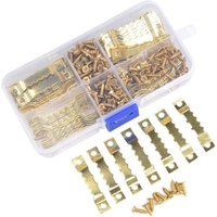 Linghhang - Bilderaufhänger, 100 Stück, Sägezahn-Bilderrahmen-Aufhänger, Bilderrahmenhaken, Bilderrahmenaufhänger mit 200 Befestigungsschrauben, Gold Linghhang - Bilderaufhänger, 100 Stück, Sägezahn-Bilderrahmen-Aufhänger, Bilderrahmenhaken, Bilderrahmenaufhänger mit 200 Befestigungsschrauben, Gold von LINGHHANG