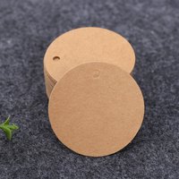 Linghhang - Braun) 100 Stück Kraftpapieranhänger, Geschenkanhänger – Runde Etiketten, 5 x 5 cm, Kraftanhänger, Hochzeitsanhänger mit Schnur für von LINGHHANG