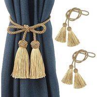 Linghhang - Ein Paar Vorhang-Raffhalter aus Seil mit Quasten, kreative und einfache Vorhang-Raffhalter, kein Bohren oder Anbringen von Linghhang - Ein Paar Vorhang-Raffhalter aus Seil mit Quasten, kreative und einfache Vorhang-Raffhalter, kein Bohren oder Anbringen von von LINGHHANG