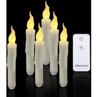 Linghhang - Flammenlose, flackernde Kerzen, 1 Fernbedienung, 17 cm, Elfenbein, batteriebetriebene LED-Fensterkerzen, Timer, 6er-Pack flammenlose Linghhang - Flammenlose, flackernde Kerzen, 1 Fernbedienung, 17 cm, Elfenbein, batteriebetriebene LED-Fensterkerzen, Timer, 6er-Pack flammenlose von LINGHHANG